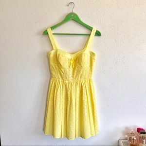 Windsor yellow eyelet lace pinup sundress dress